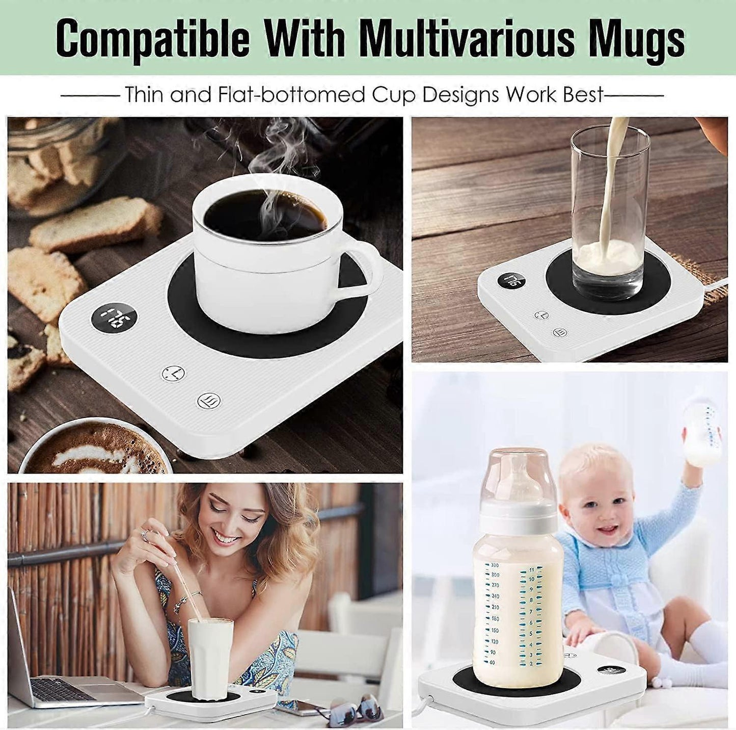 Smart Coffee Mug Warmer with Auto Shut Off (Cup Not Included) V1263-JX-4817