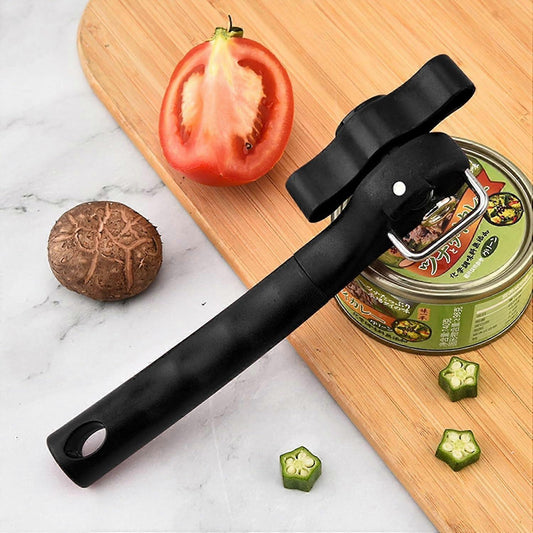 Manual Stainless Steel Can Opener, No Sharp Edges, Black, Restaurant & Kitchen Use V1263-JX-4918