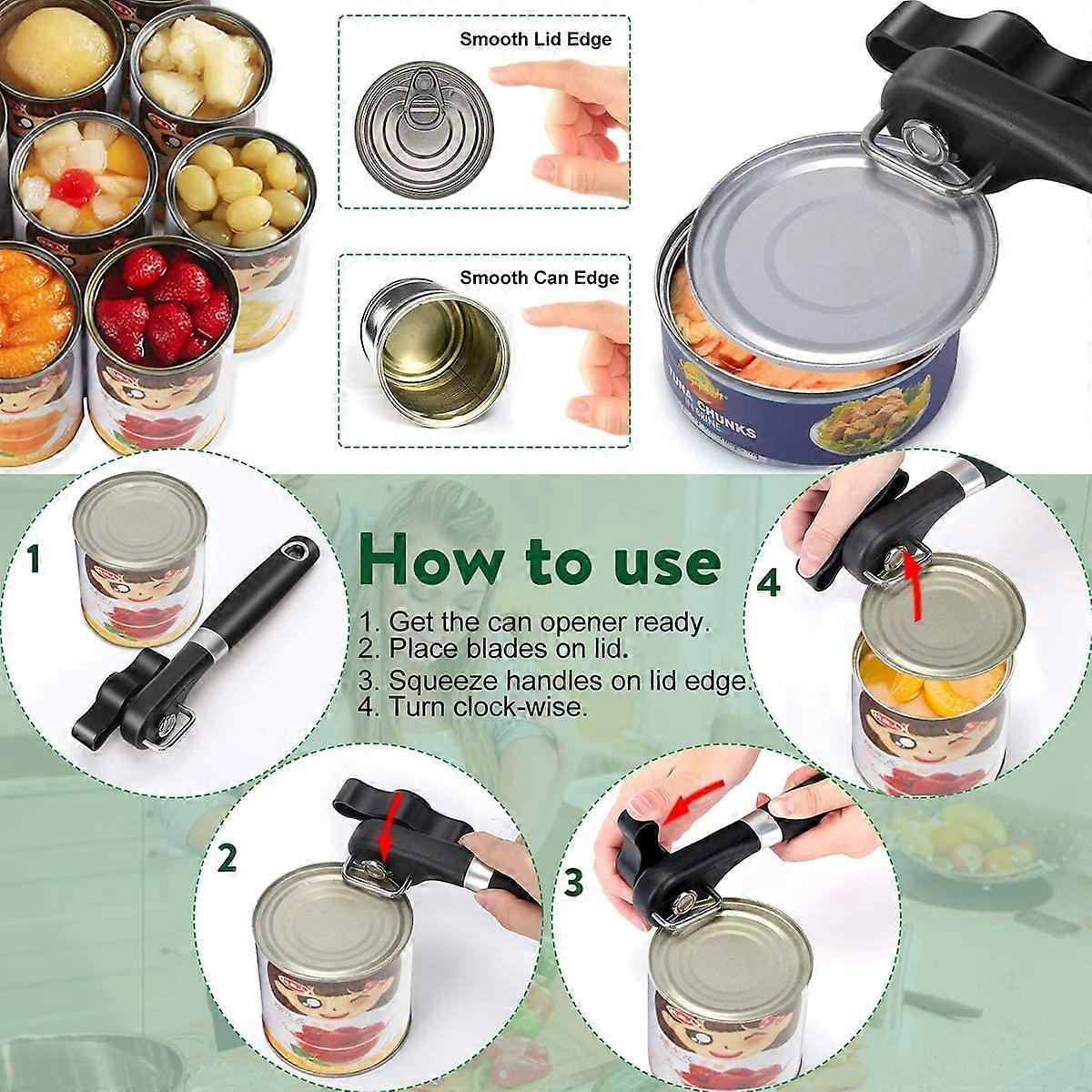 Manual Secure Can Opener, Side Cut Design, For Restaurants & Camping Use V1263-JX-4925
