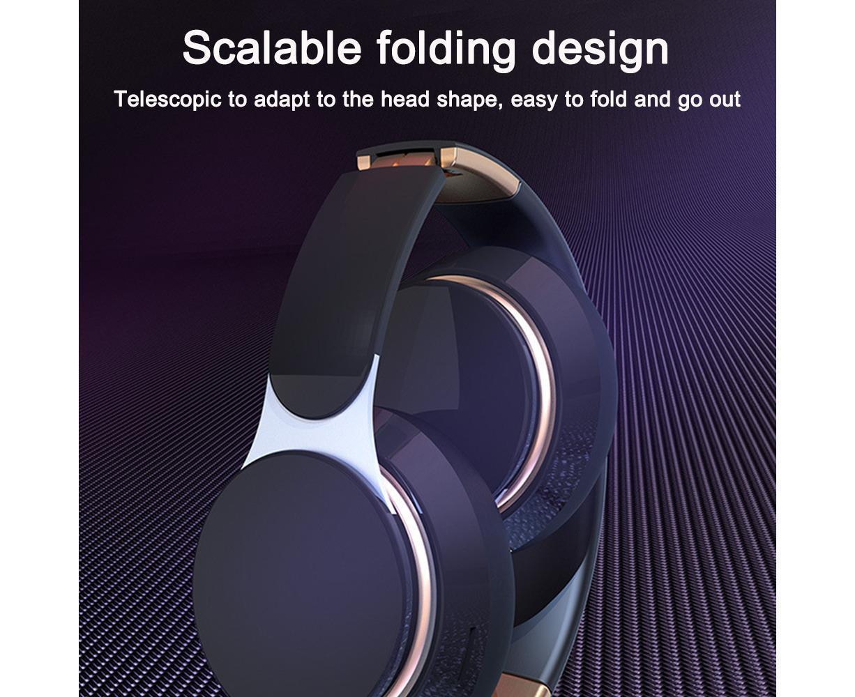 Wireless Headphones - Foldable Stereo - Bluetooth Over Ear Headset with Mic for Sports V1263-JX-50