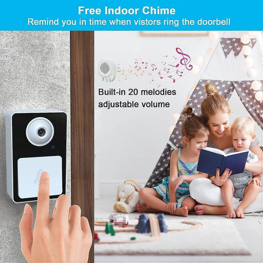 Rechargeable Wireless Video Doorbell Camera, Real-Time View, Cordless V1263-JX-5048