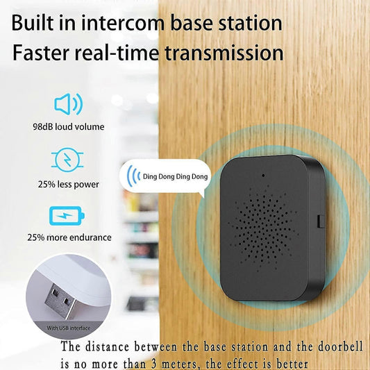 Wireless Video Doorbell Camera, 2.4GHz WiFi, Black V1263-JX-5056