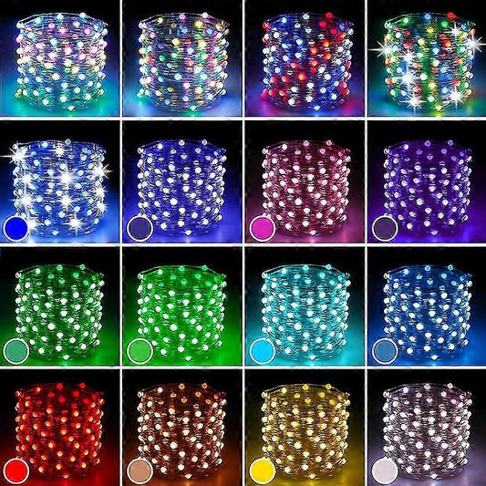 33ft 100 LED Color Changing USB String Lights with Remote, Twinkle Fairy V1263-JX-5077