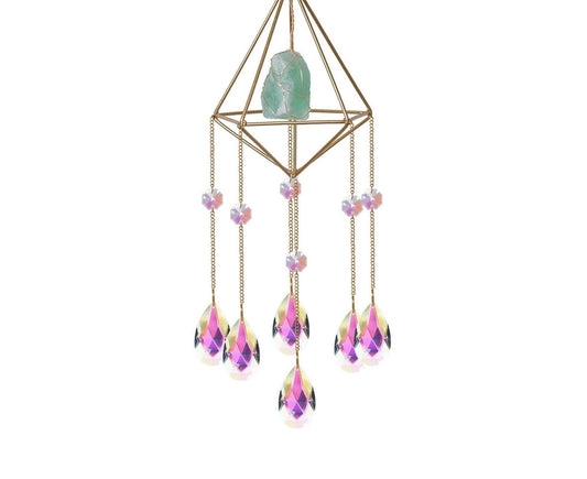 Sparkling Faux Crystal Hangable Wall Hanging Windbell-Multicolor V1263-JX-508