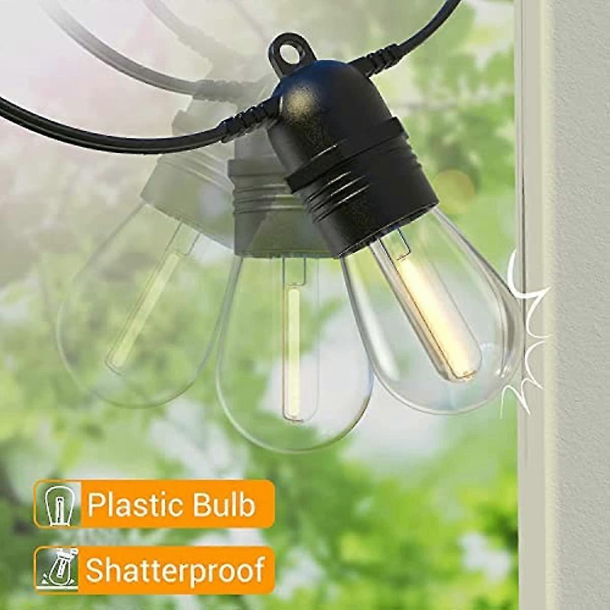 15M Outdoor Patio LED String Lights, IP65, S14 Bulbs, Expandable V1263-JX-5081