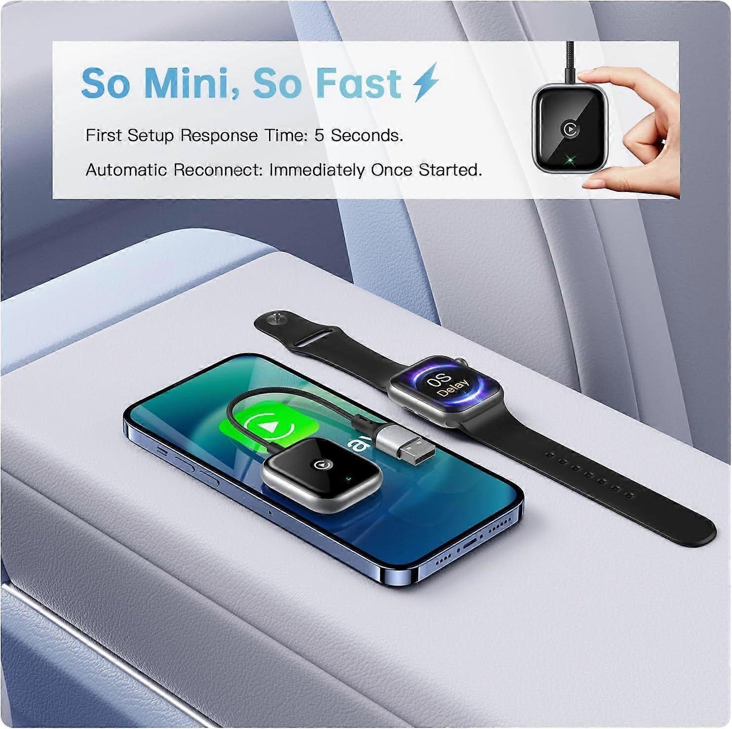 Wireless CarPlay Adapter for Apple CarPlay, Easy Wired to Wireless Upgrade V1263-JX-5113