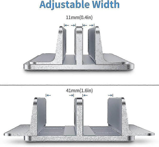 Double Vertical Aluminum Laptop Stand, Adjustable Desk Holder V1263-JX-5166