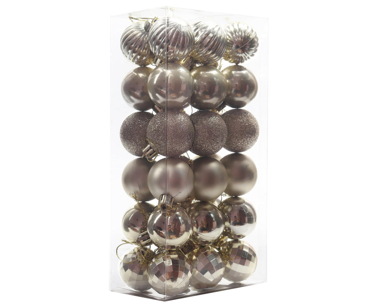 36Pcs Xmas Ornament Baubles for Party-Champaign Gold 4cm V1263-JX-529
