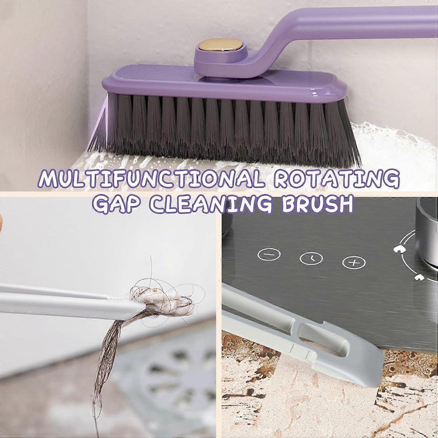 Rotating Crevice Cleaning Brush for Windows & Bathroom Gaps V1263-JX-5316