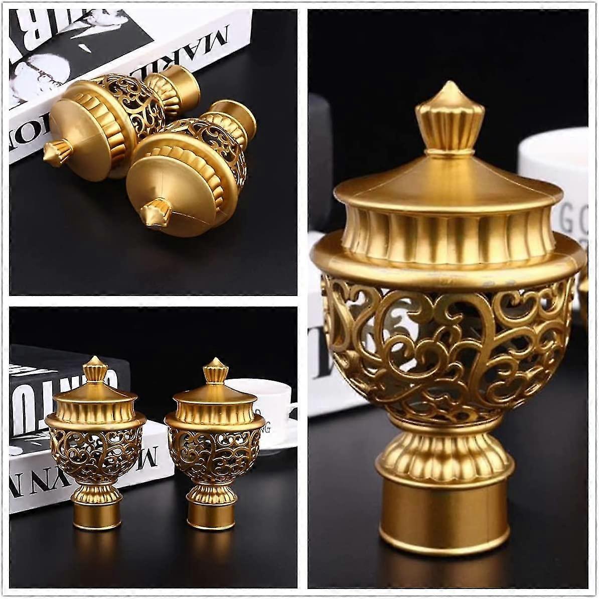 2pcs Curtain Rod Finials, Hollow Decorative End Caps V1263-JX-5350