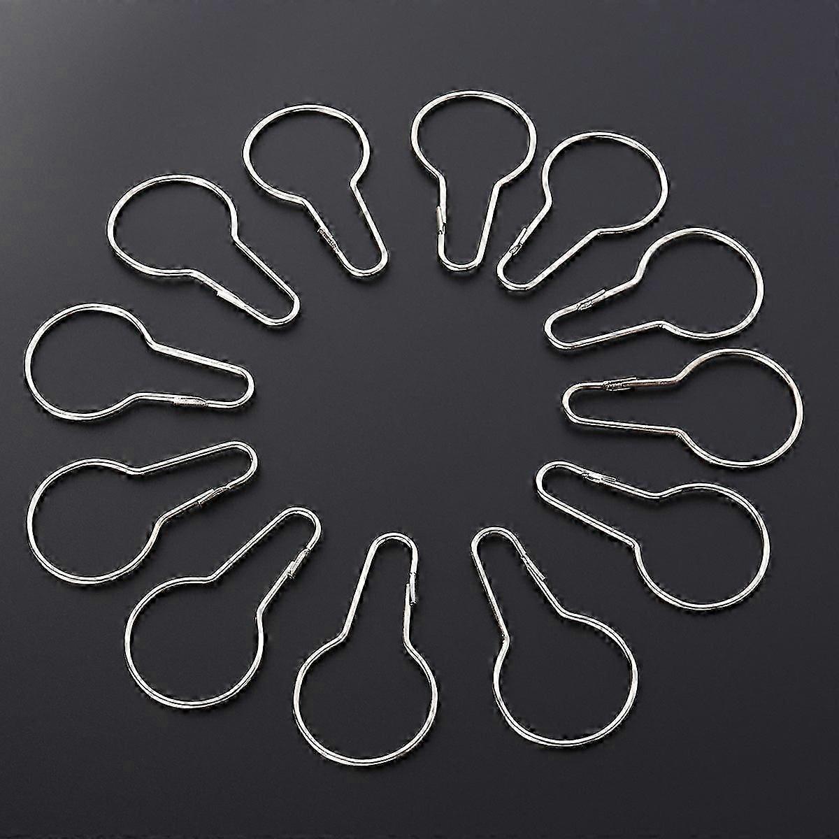 12pcs Shower Curtain Hooks Drapes Holdback Curtain Hooks Clips V1263-JX-5365