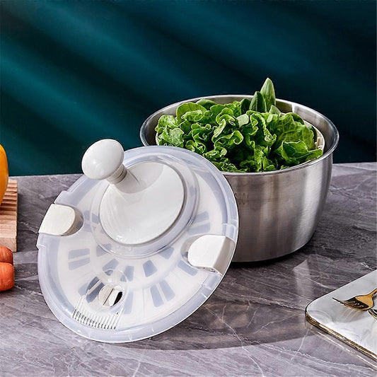 Salad Spinner Fruit and Vegetable Dryer with Milky Liner V1263-JX-5379