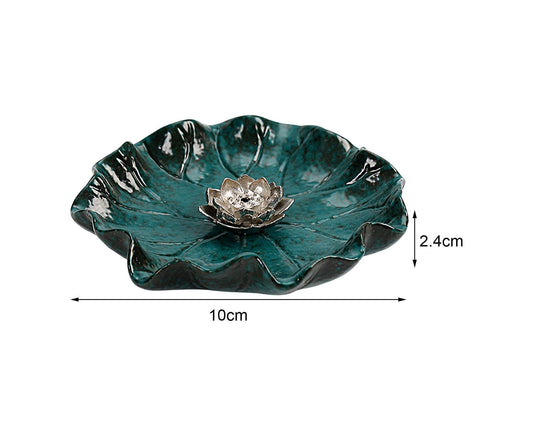 Lotus Leaf Mini Incense Holder for Teahouse-L V1263-JX-541
