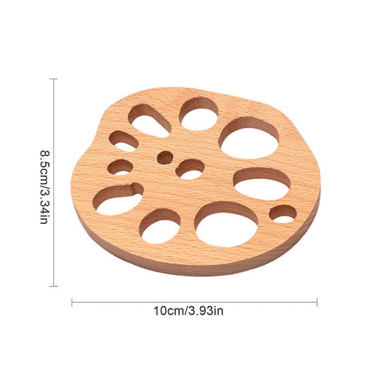 Wooden Drink Coaster Lotus Root Slice Design V1263-JX-5413