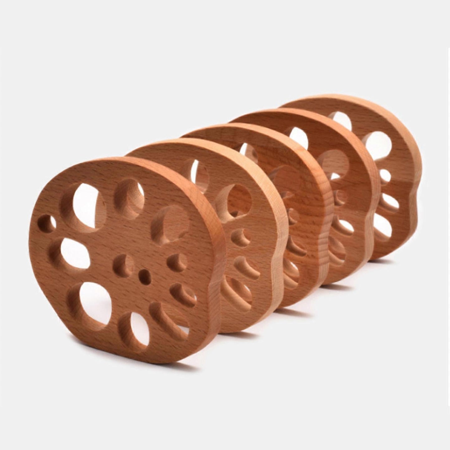 Wooden Drink Coaster Lotus Root Slice Design V1263-JX-5413