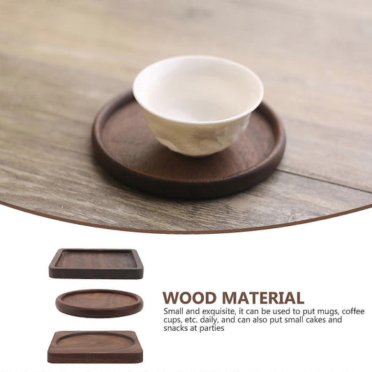 3pcs Square Wooden Drink Coasters Cup Mats V1263-JX-5417