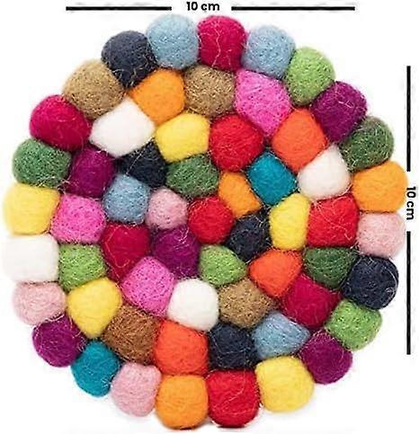 5pcs Felt Ball Round Drink Coasters Set V1263-JX-5425