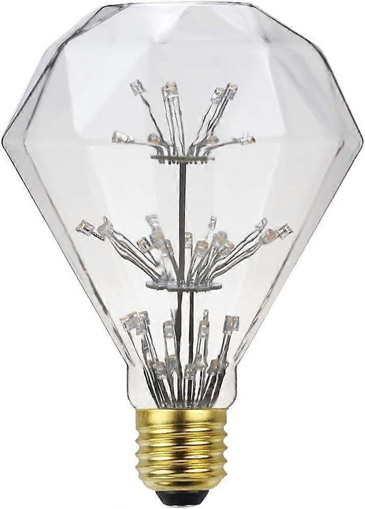 LED Vintage RGB Fireworks Light Bulb Glass E27 G95 Diamond V1263-JX-5498