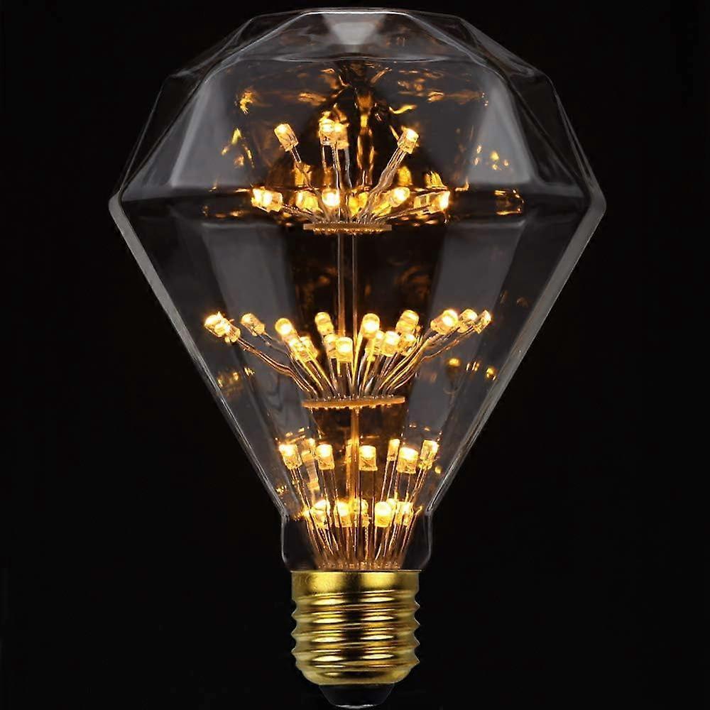 LED Vintage RGB Fireworks Light Bulb Glass E27 G95 Diamond V1263-JX-5498
