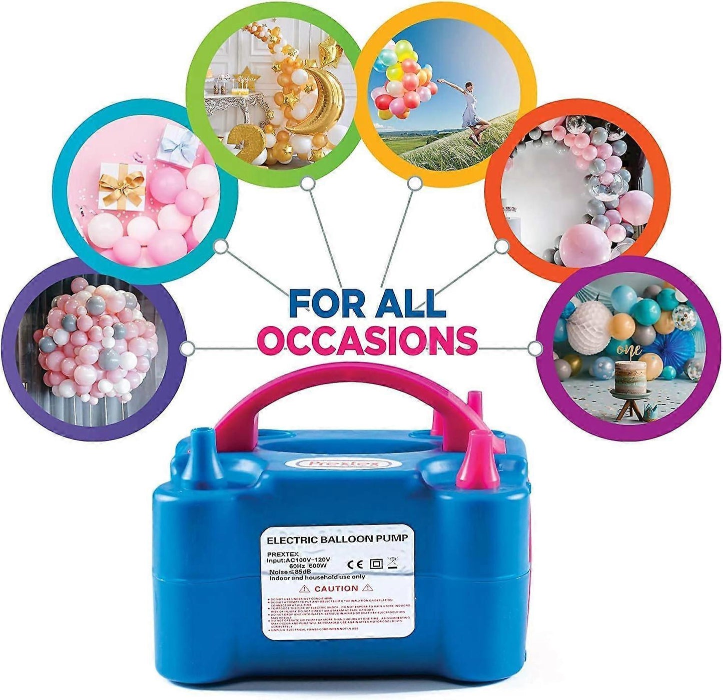 Premium Electric Balloon Pump Double Nozzle Helium-Free Inflator for Parties V1263-JX-5535