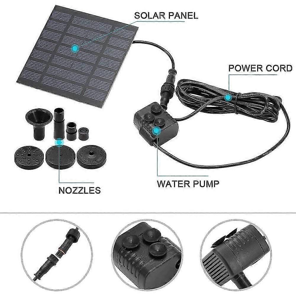 Circle Solar Fountain Pump with 6 Nozzles Water Feature V1263-JX-5563