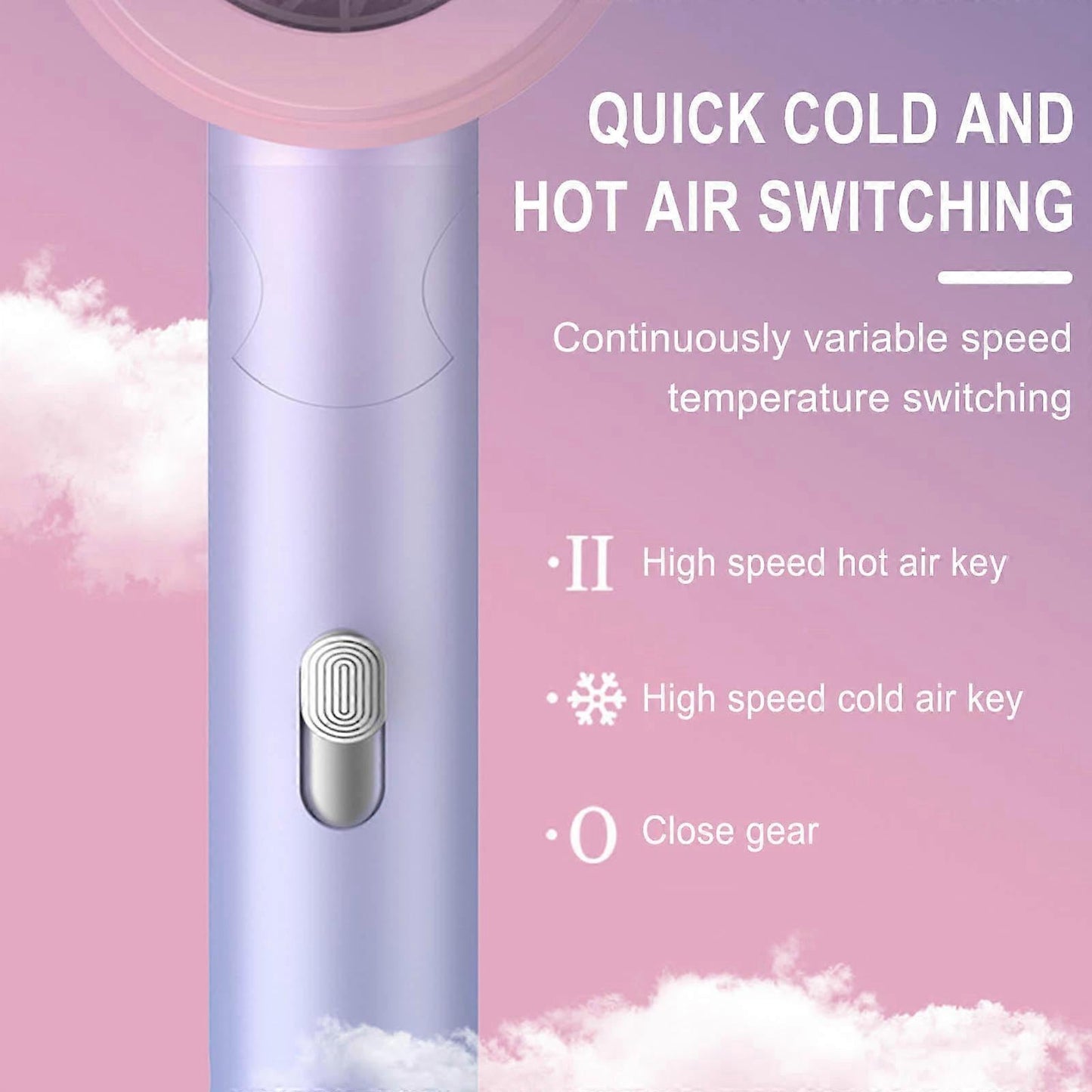 Blue Gradient Hair Dryer Constant Temp Hot & Cold Silent Dryer V1263-JX-5600