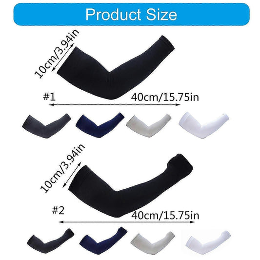 Large Size Cooling Arm Sleeves UV Protection Fishing Sports White V1263-JX-5638