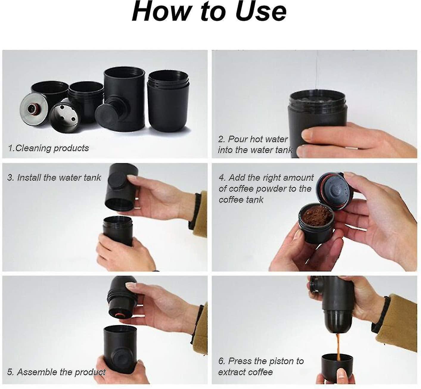 Portable Manual Coffee Maker 70ml Mini Ground Espresso Coffee Maker V1263-JX-5691