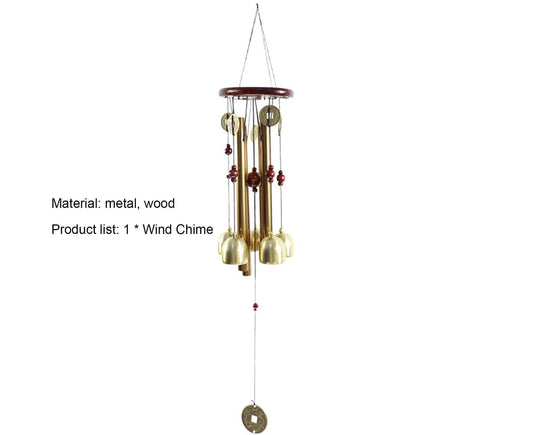 Wonderful Music Wind Chime with Copper Cash Anti-oxidation Metal Windchimes Bell for Garden- S V1263-JX-572