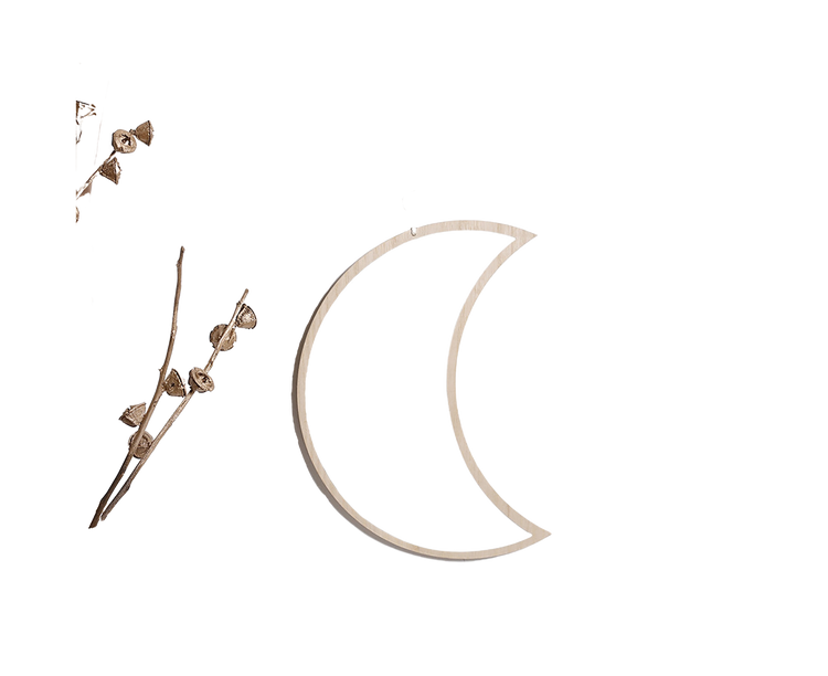Moon Shape Mirror Decor for Bedroom-Natural V1263-JX-580