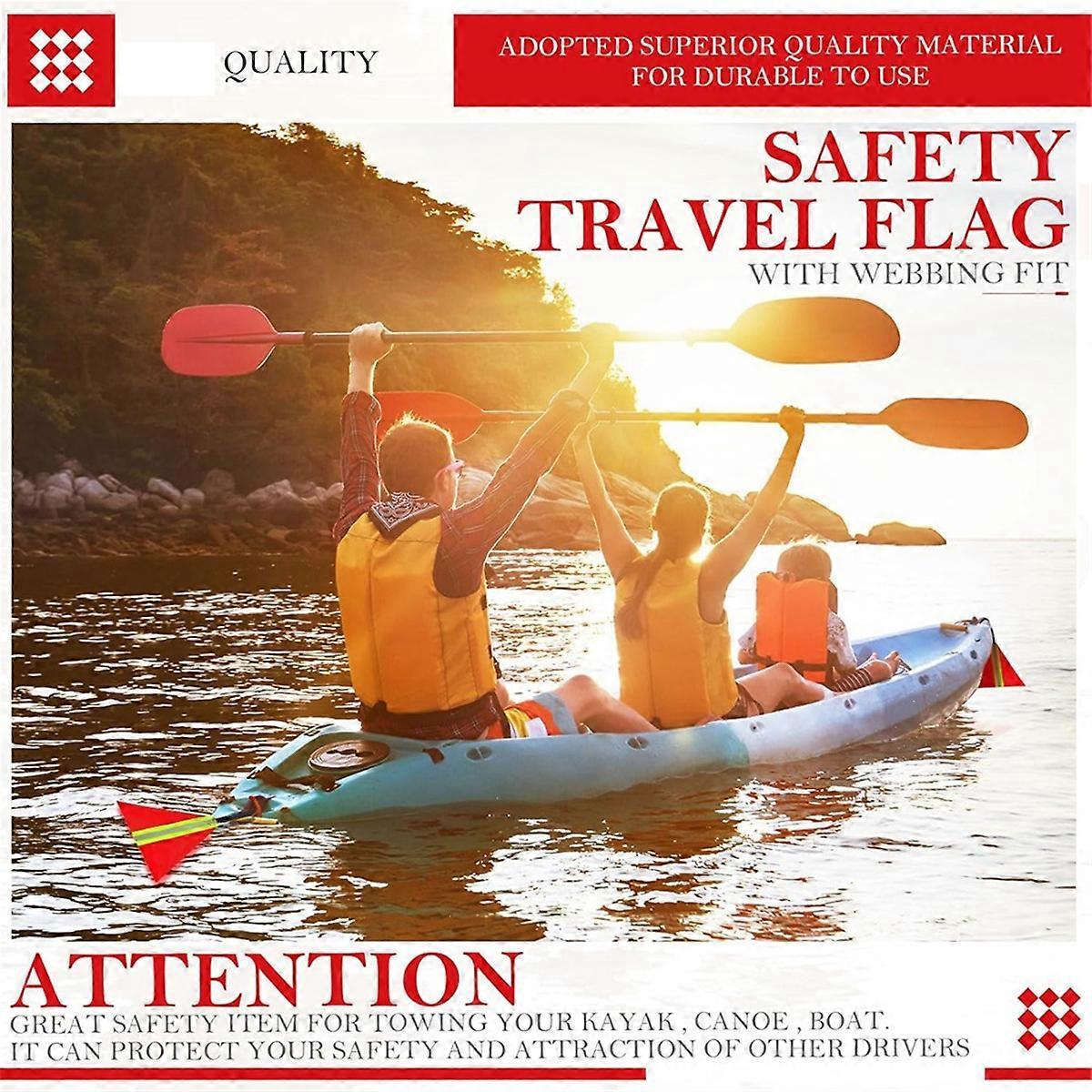 Security Tow Flag 4PCS, Red Reflective Warning Flags for Truck Trailer Loads V1263-JX-5810