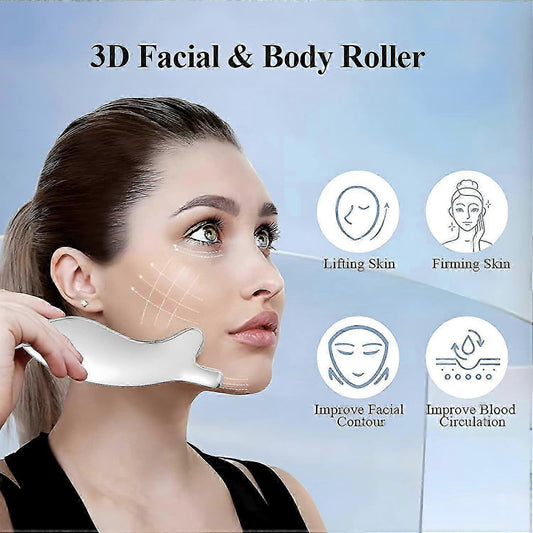 Portable 3D Alloy Fish-Shaped Roller Guasha Tool, Body Massage Device - M V1263-JX-5855