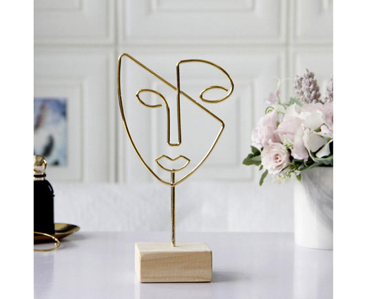 Abstract Metal Face Art-Golden V1263-JX-596