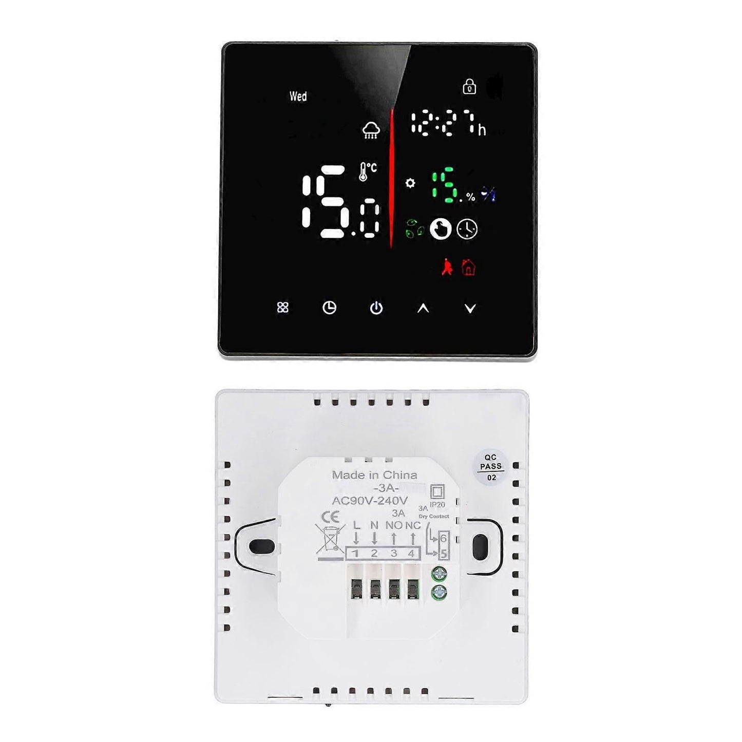 Touch Screen Wall Thermostat Temperature Controller for Water Floor Heating AC90-240V V1263-JX-5961