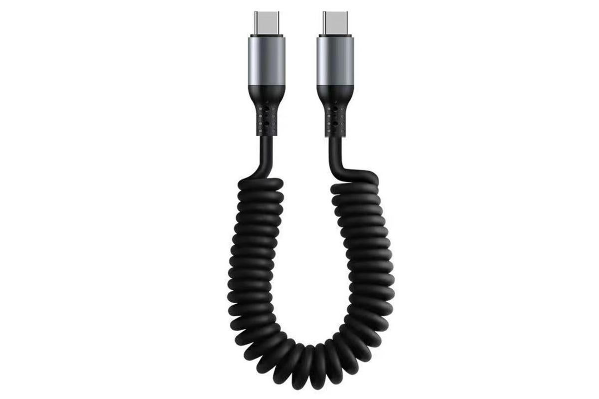 USB C To C Cable Car Coiled Type C Charging Cable For iPhone Samsung V1263-JX-6112