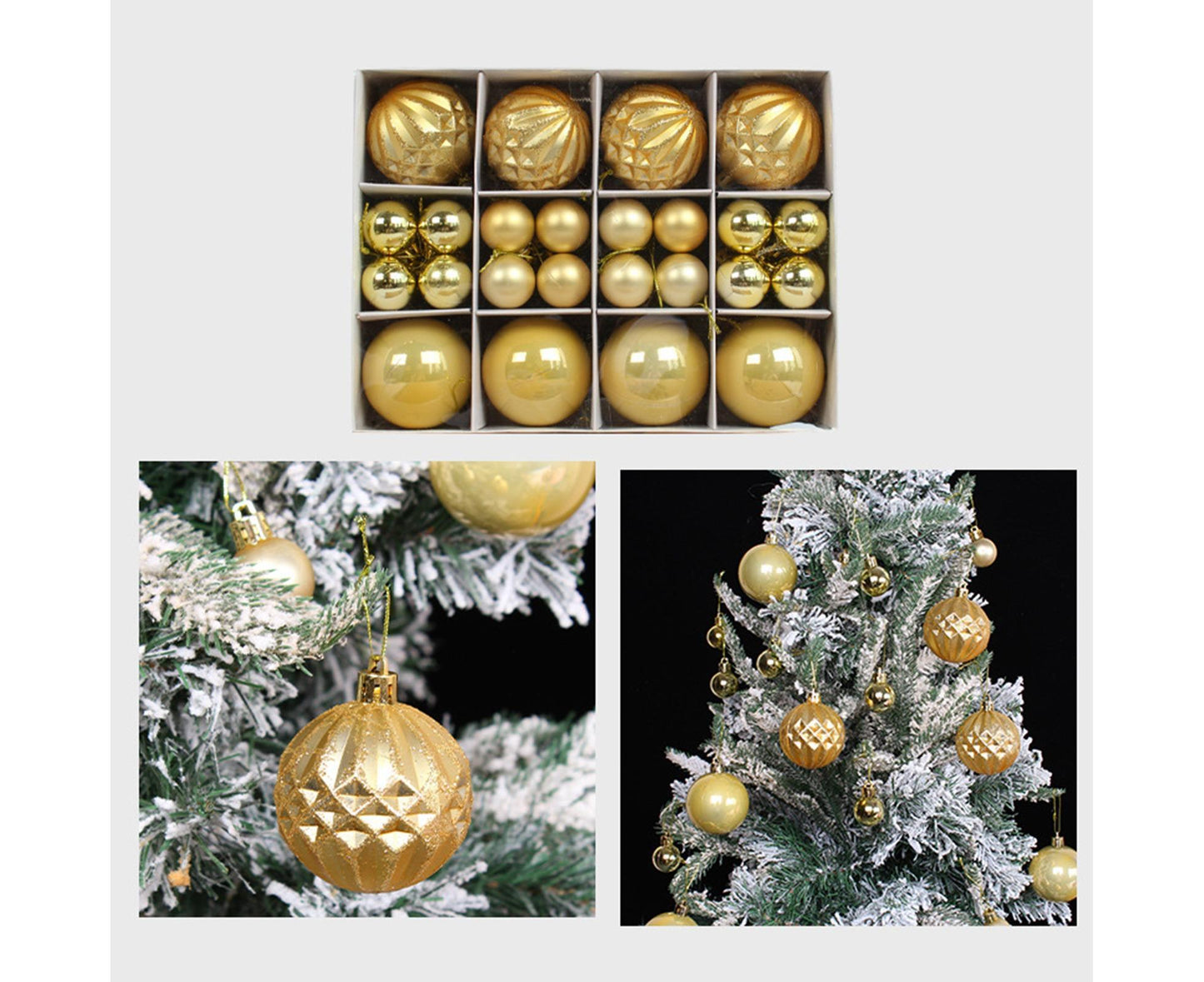 Xmas Balls Round Shape-Golden V1263-JX-612