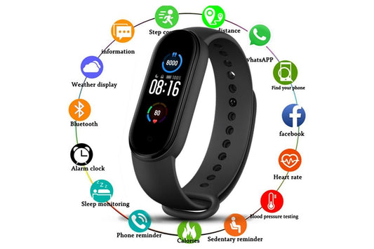 Bluetooth Smart Fitness Bracelet Heart Rate Monitor Watch Wristband Fitness Tracker Health Tracker with Sleep V1263-JX-6123-1