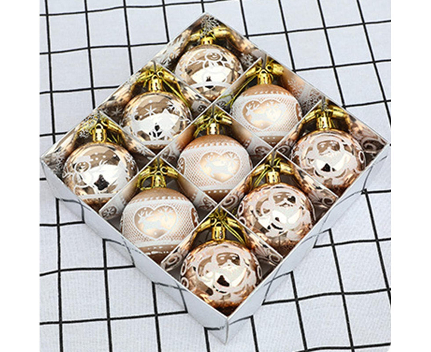 Shiny Xmas Tree Balls-Champaign Gold V1263-JX-619