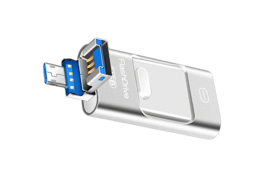 128GB Flash Drive 3 in 1 USB 3.0 Type C External Storage Device for iPhone iPad Android Phone and Computer - V1263-JX-6356