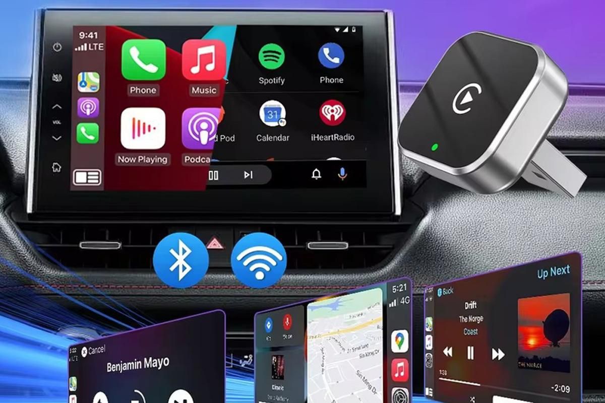 2 in 1 Wireless CarPlay and Android Auto Adapter Plug and Play Carplay Adapter V1263-JX-6372