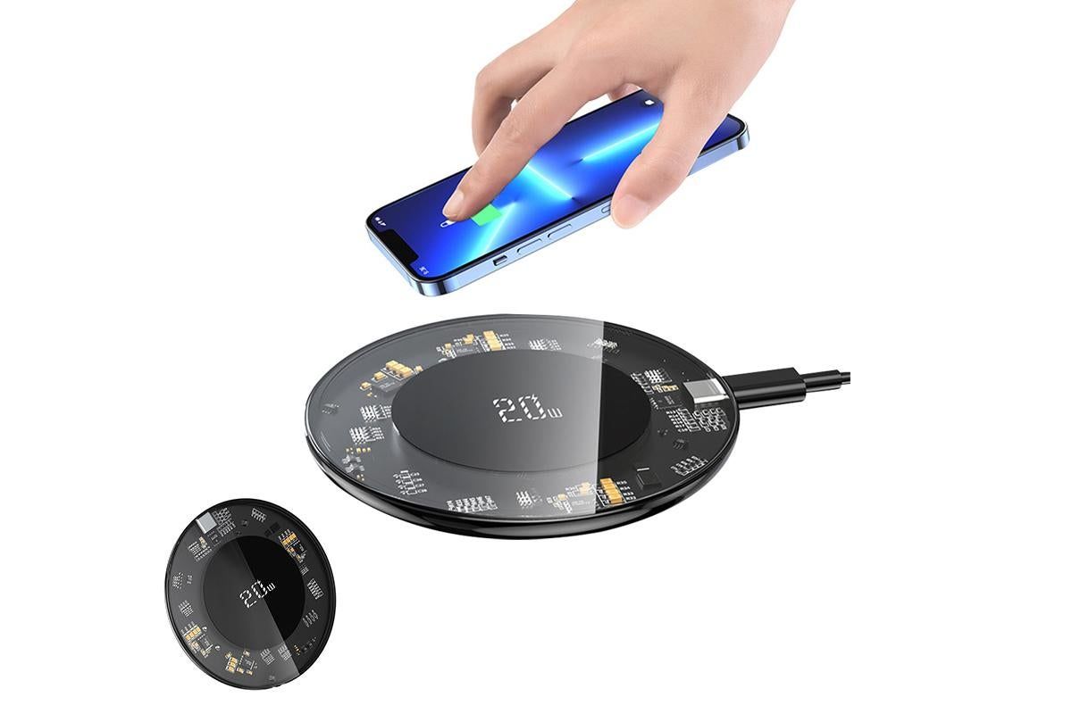 Universal 20W Qi Wireless Charger Fast Charging Pad Mobile Phone for Android Apple AirPod Pro V1263-JX-6435