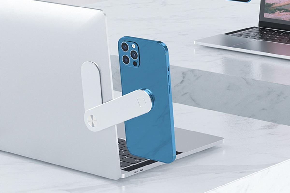 Portable PC Laptop Phone Holder Screens Expansion Mobile Side Mount Holder -Silver V1263-JX-6444-1