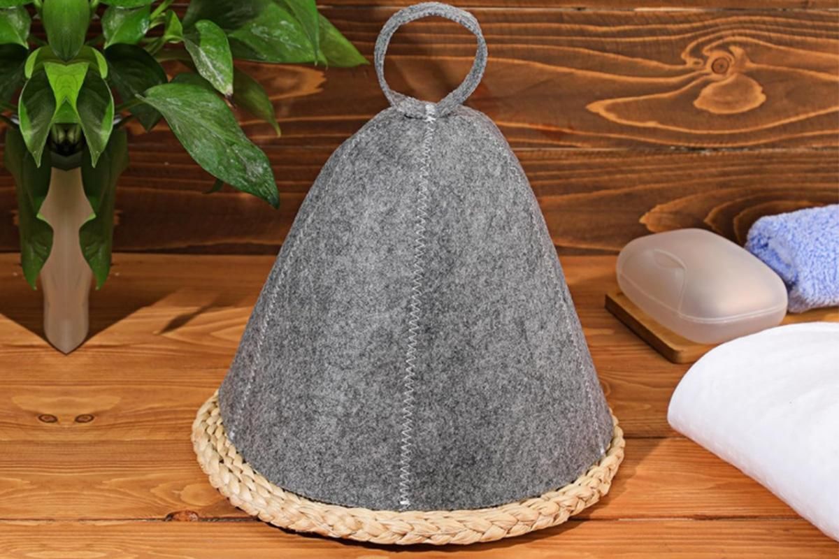 2-Pack Felt Sauna Hats - Quick Dry Bath Caps for Spa & Swimming (23x25cm) V1263-JX-6503