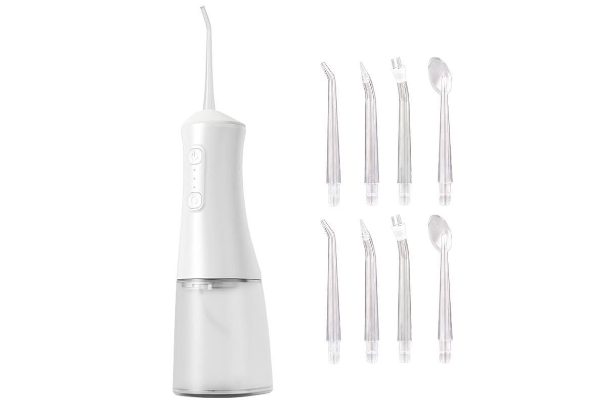 Cordless Rechargeable Portable Water Flosser for Teeth Gums Braces Care and Travel with 8 Flossing Tips V1263-JX-6522