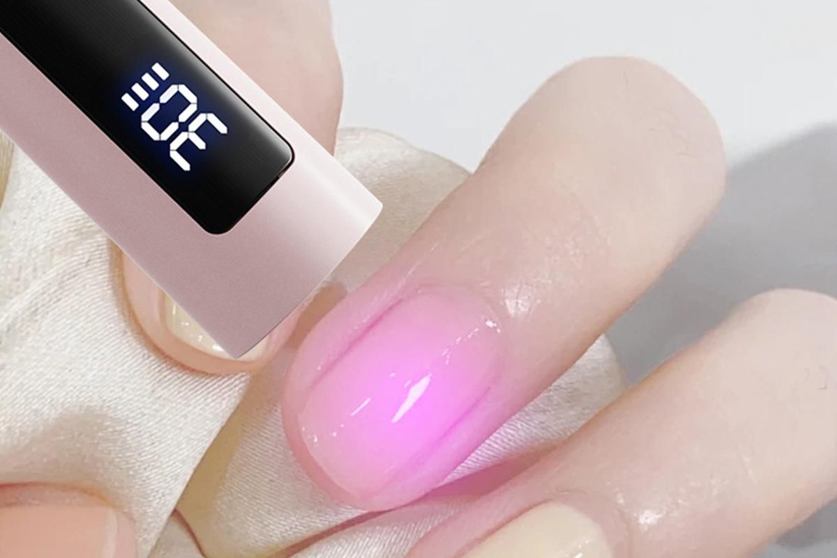 Portable Touch Nail Lamp - Cordless Mini LED Gel Curing UV Light with Timer - Pink V1263-JX-6601-2