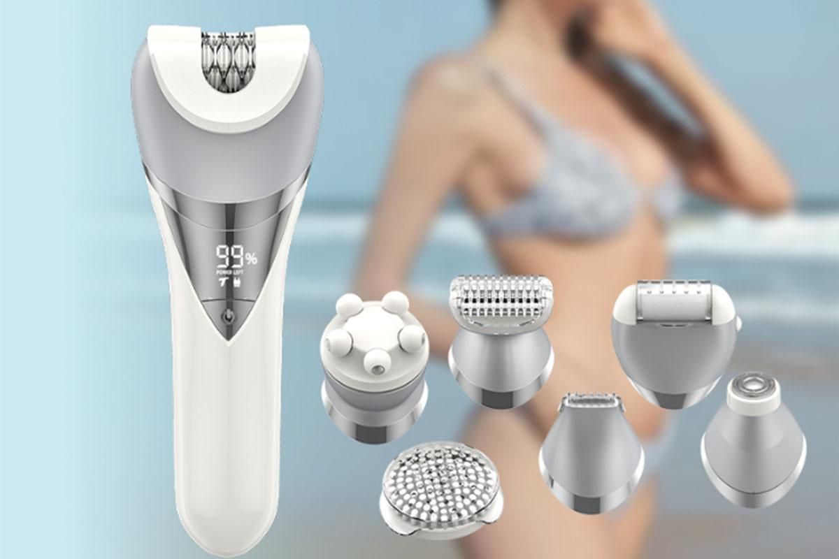 7 in 1 Epilator Hair Removal for Women Face Massage and Body Exfoliator V1263-JX-6615