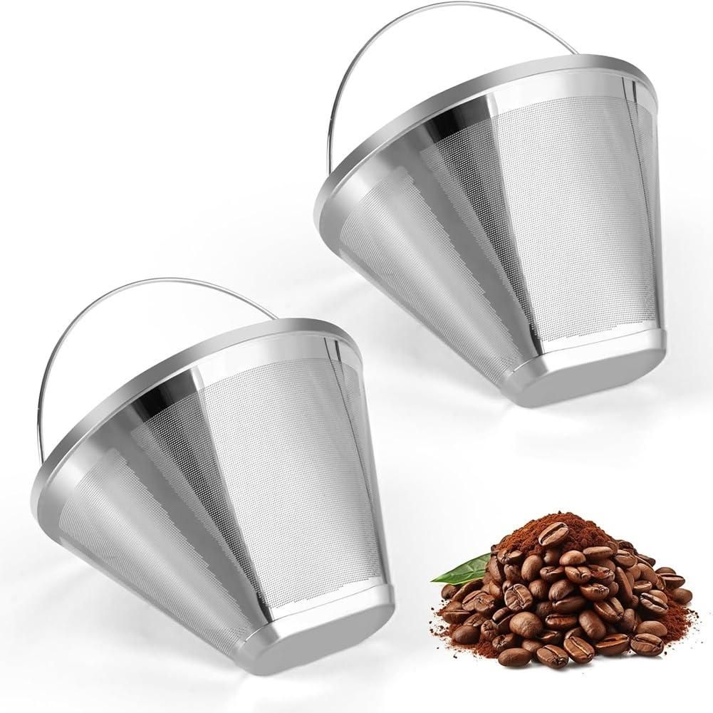 Stainless Steel Reusable Cone Shape Permanent Coffee Filter Mesh Basket 1pc V1263-JX-6654
