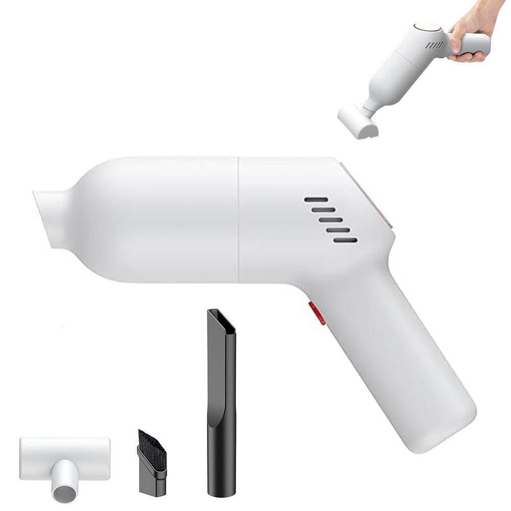 Handheld Car Vacuum Cleaner 9000Pa Rechargeable Portable Cordless Duster - White V1263-JX-6685-2