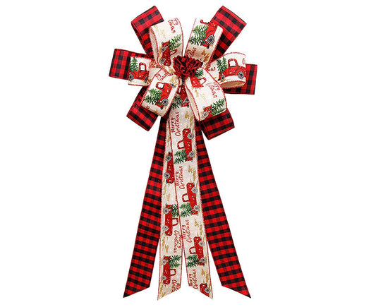Buffalo Plaid Bow Pendant-Red Black V1263-JX-670