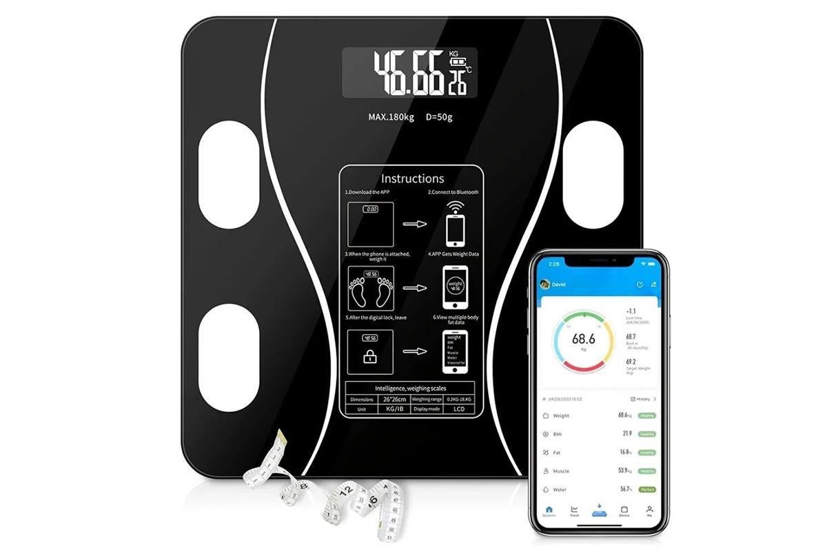 Smart Digital Bathroom Body Fat Scale 180KG Bluetooth Scales Weight -White V1263-JX-6708-1